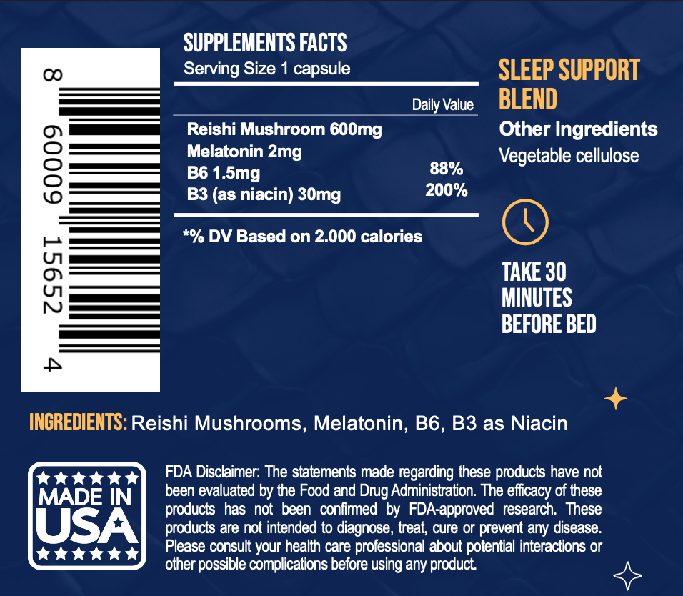 Reishi Sleep Capsules with Melatonin